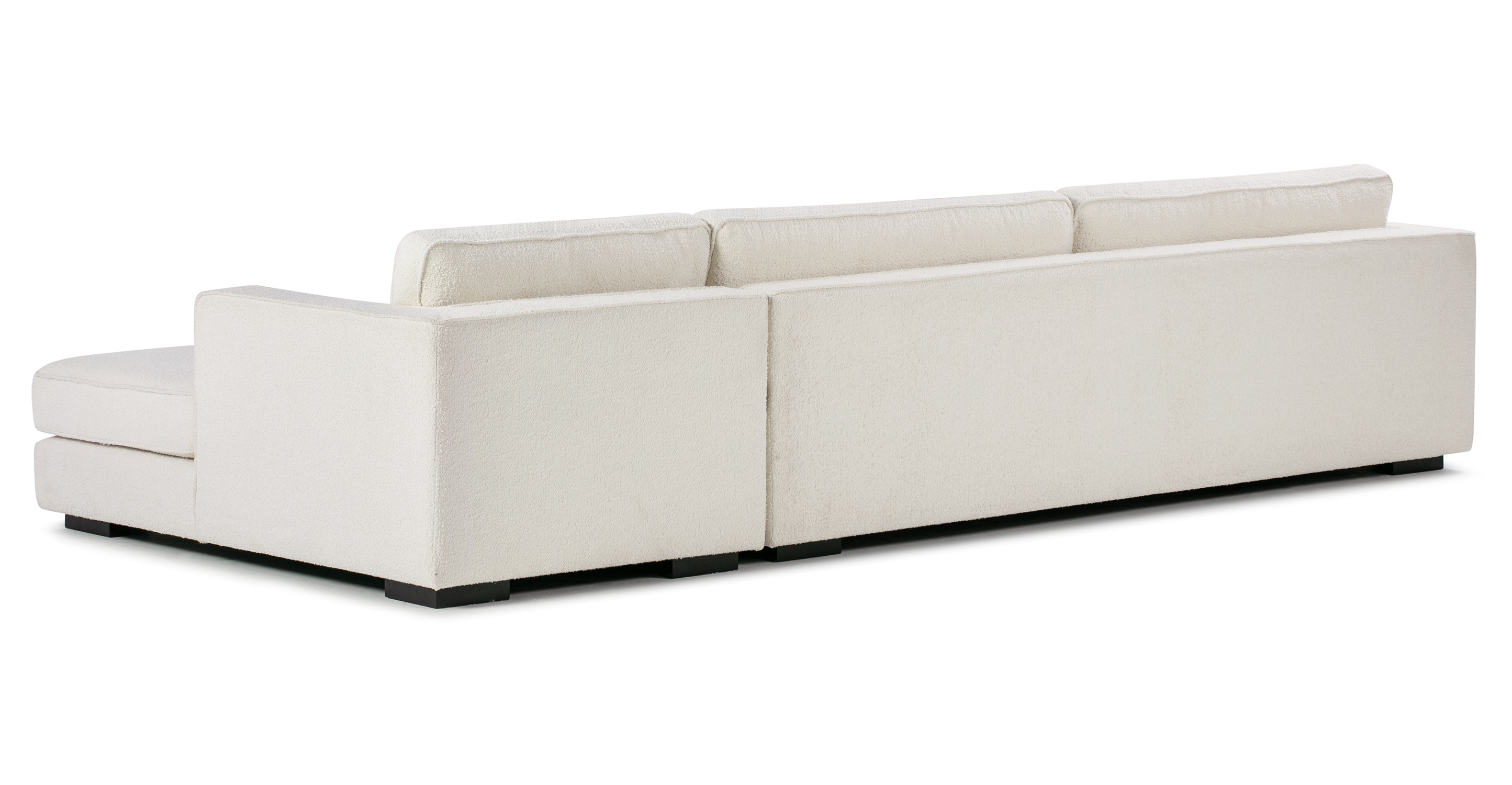 Premium AI Image  Contemporary Minimal White Fabric Bolster Back Corner  Sofa Generative AI
