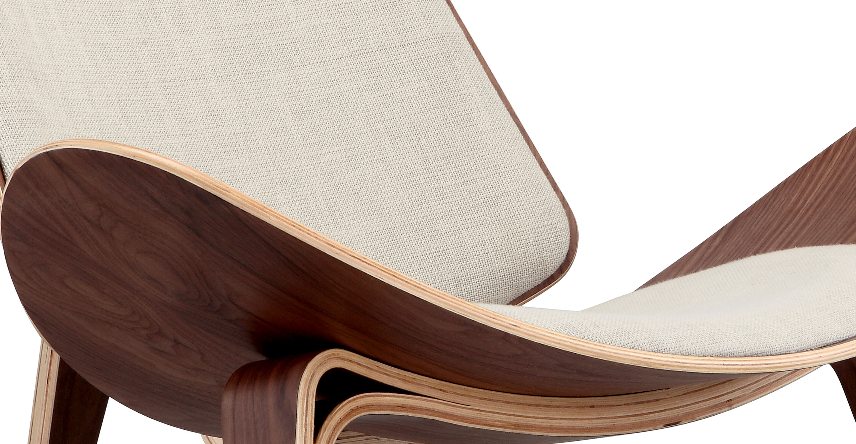 Tripod Fabric Chair 2-pc Set, Walnut/Urban Hemp - Kardiel