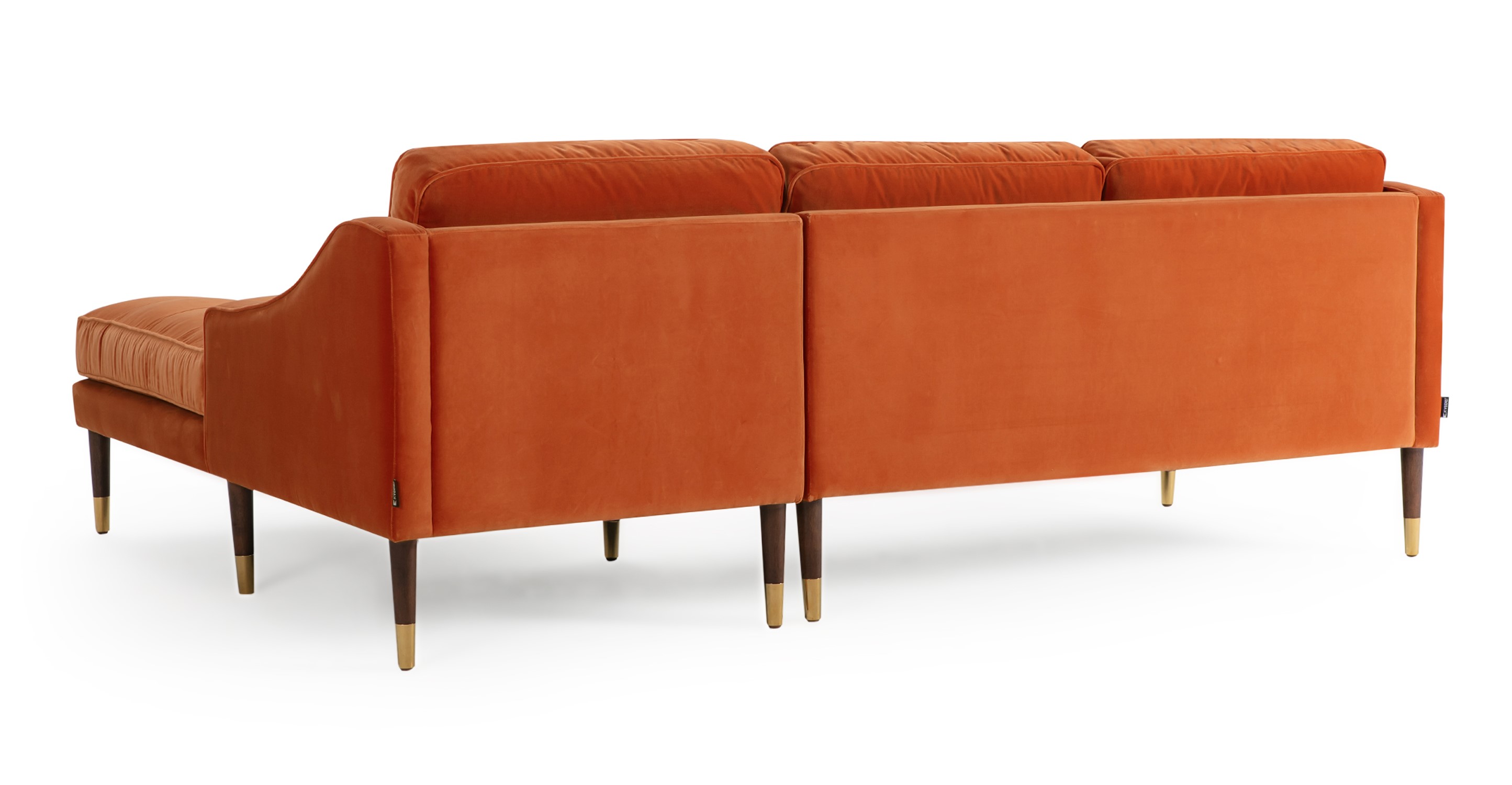 Brayden Orange Fabric Sectional Sofa Chaise B06178018 FedEx/UPS