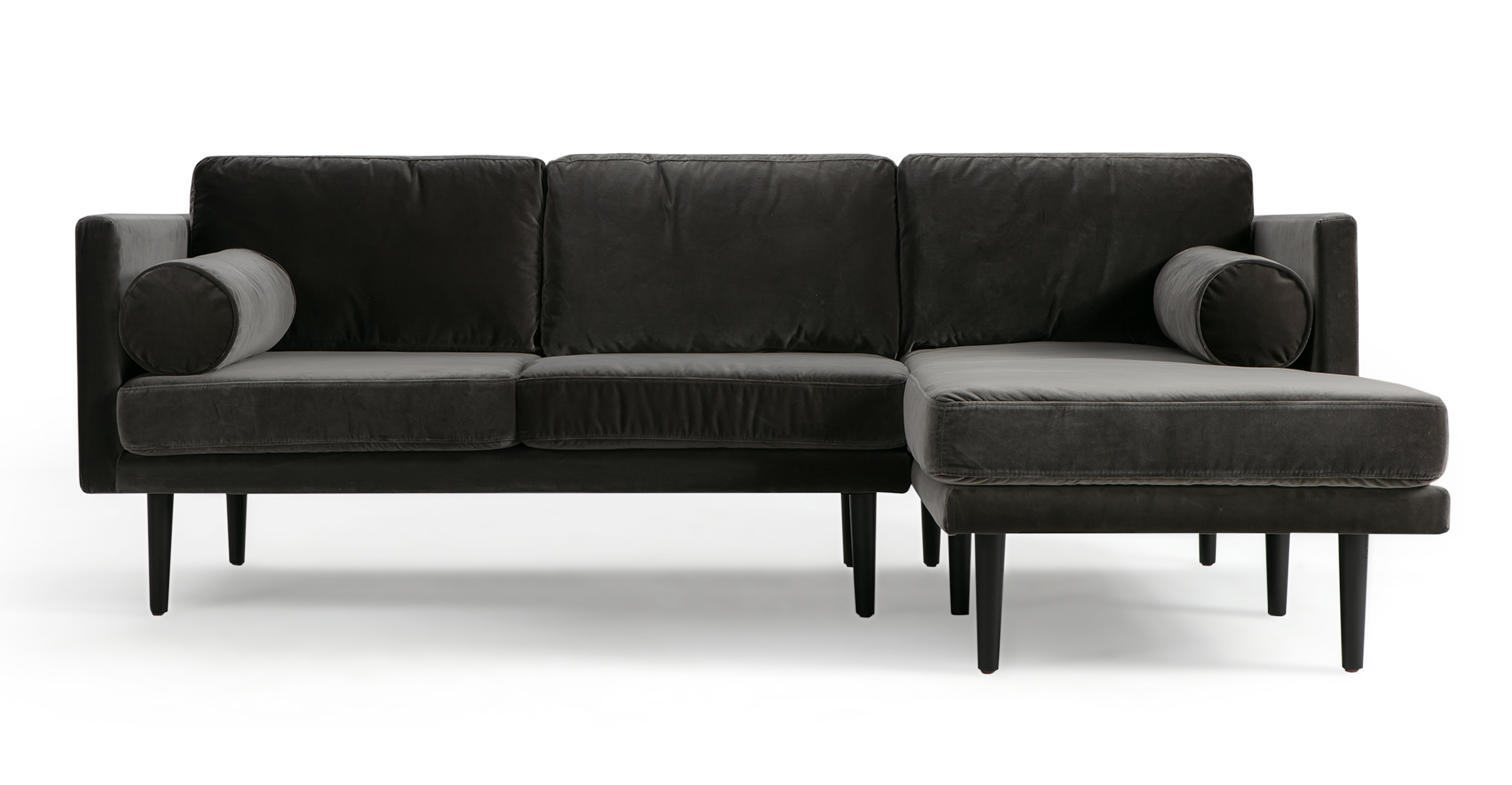 Fritz 55 Leather Bench, Walnut/Milano Black - Kardiel