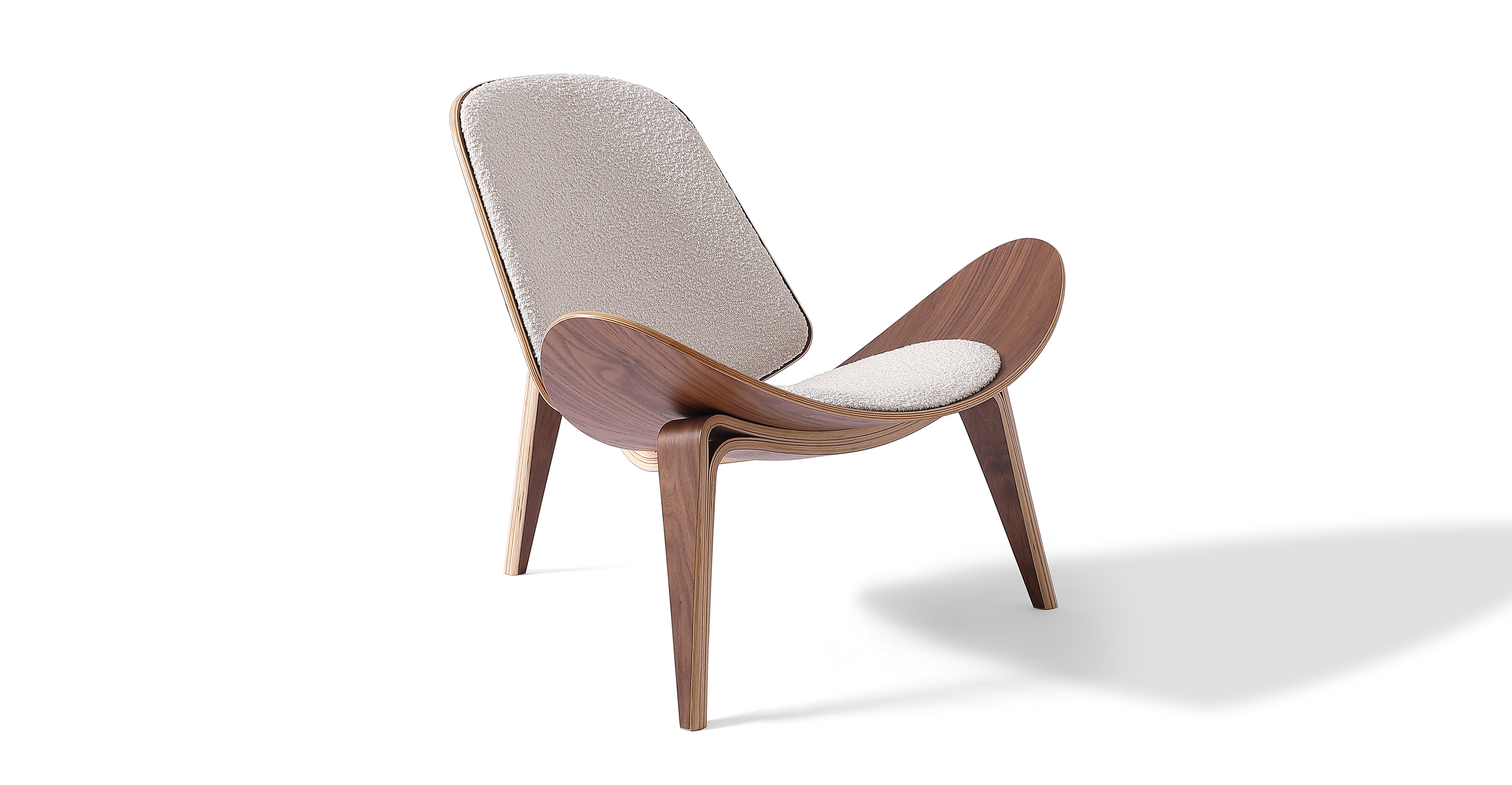 Tripod 36" Fabric Chair, Blanc Boucle