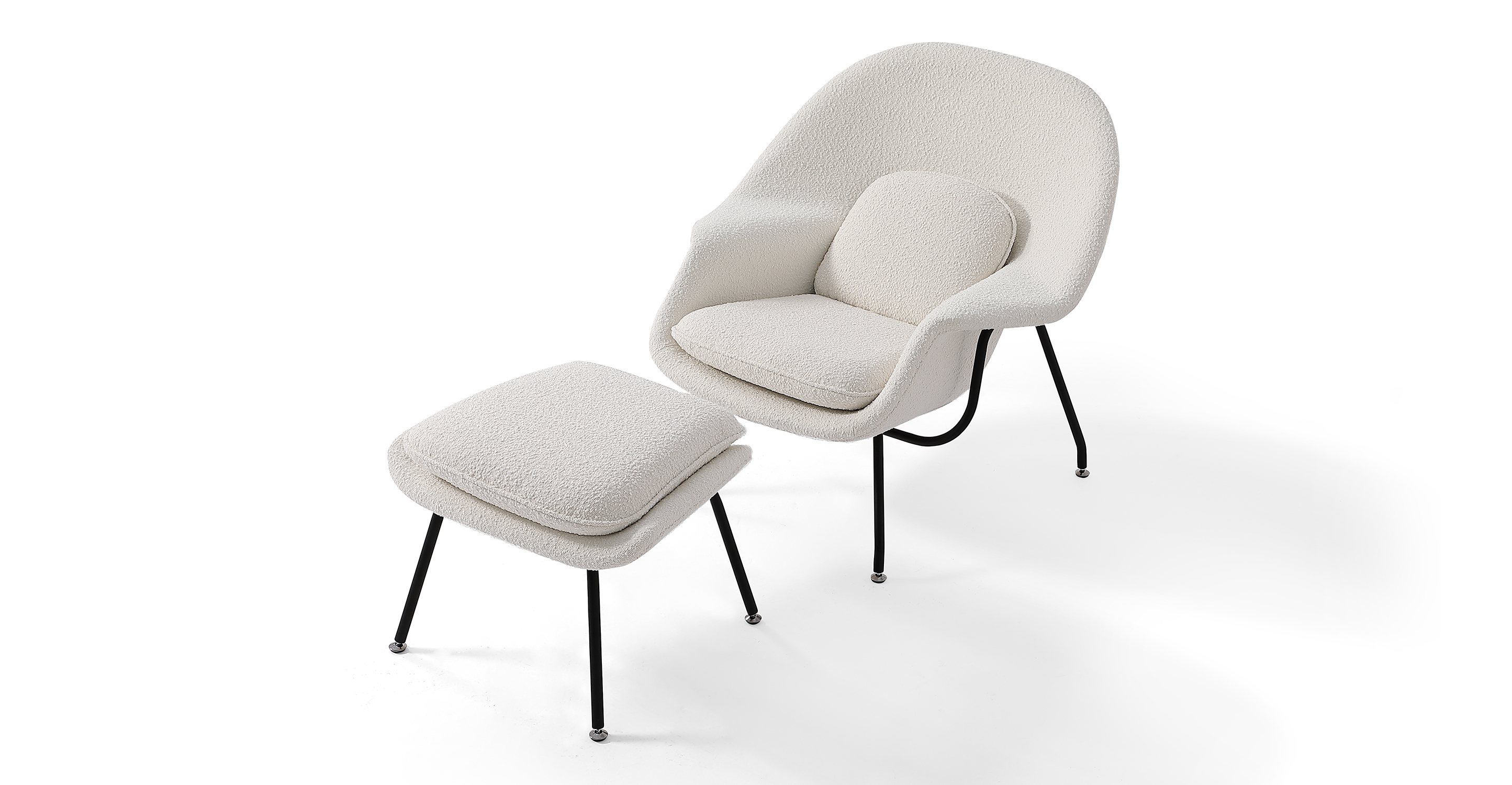 kardiel womb fabric chair & ottoman