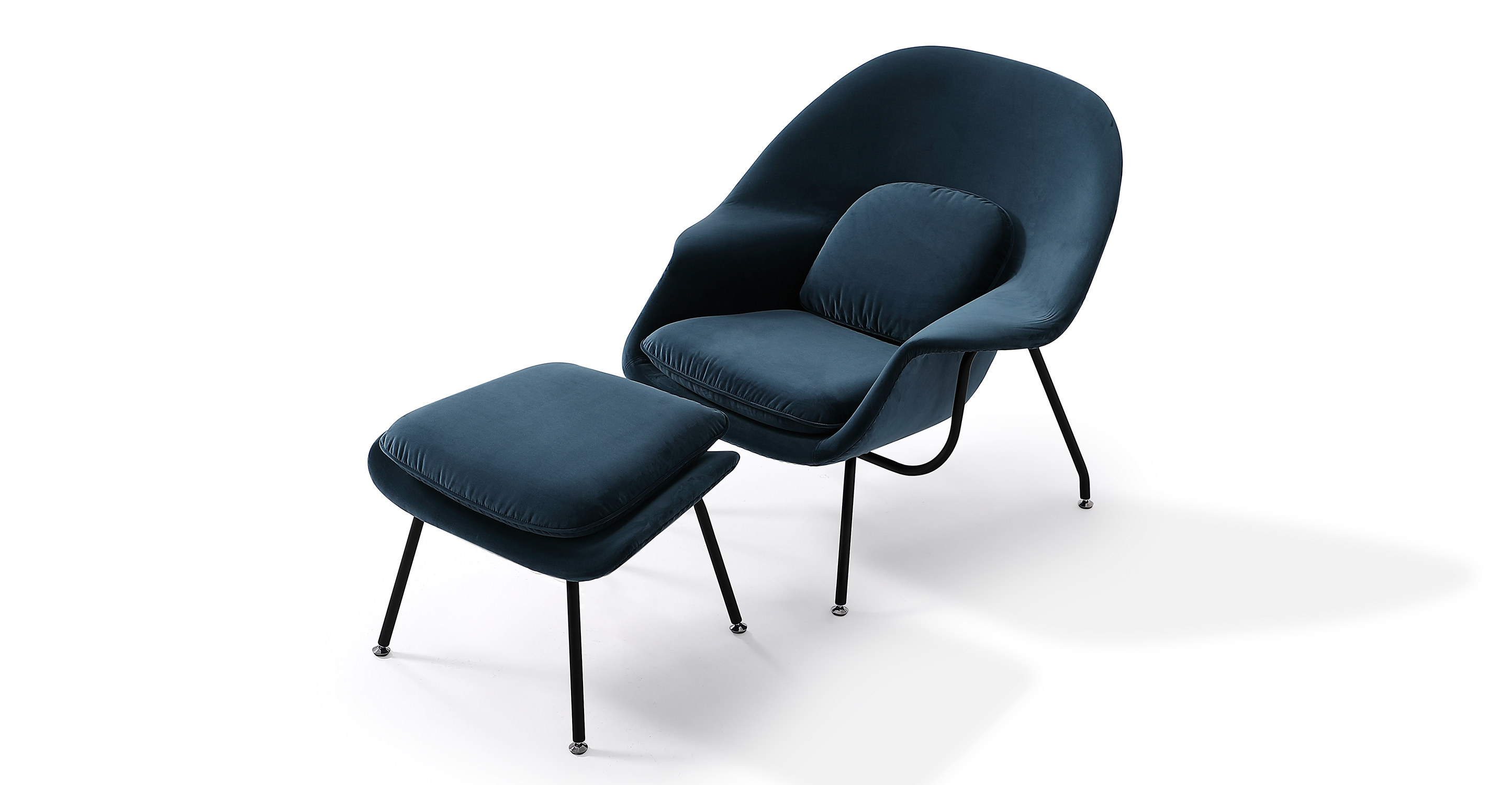 kardiel womb fabric chair & ottoman