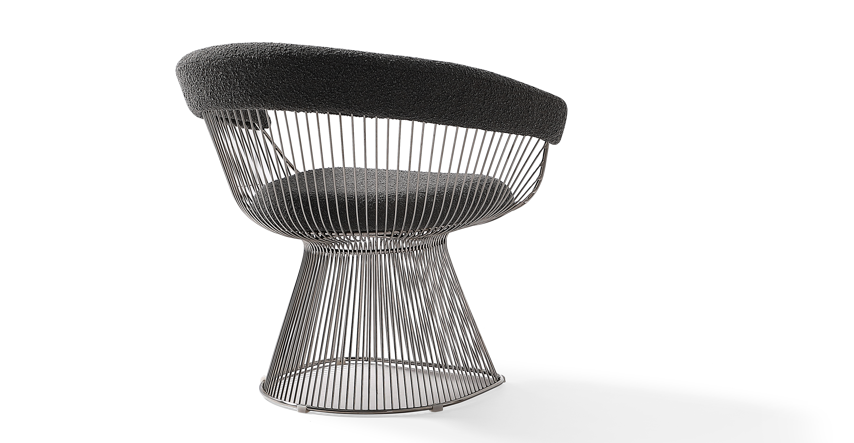 platner 30" fabric dining chair gris boucle