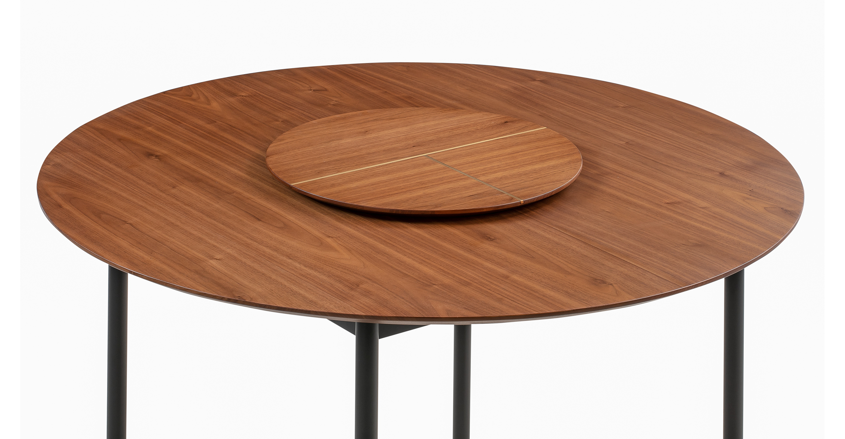 Seno Walnut 47 Round Dining Table