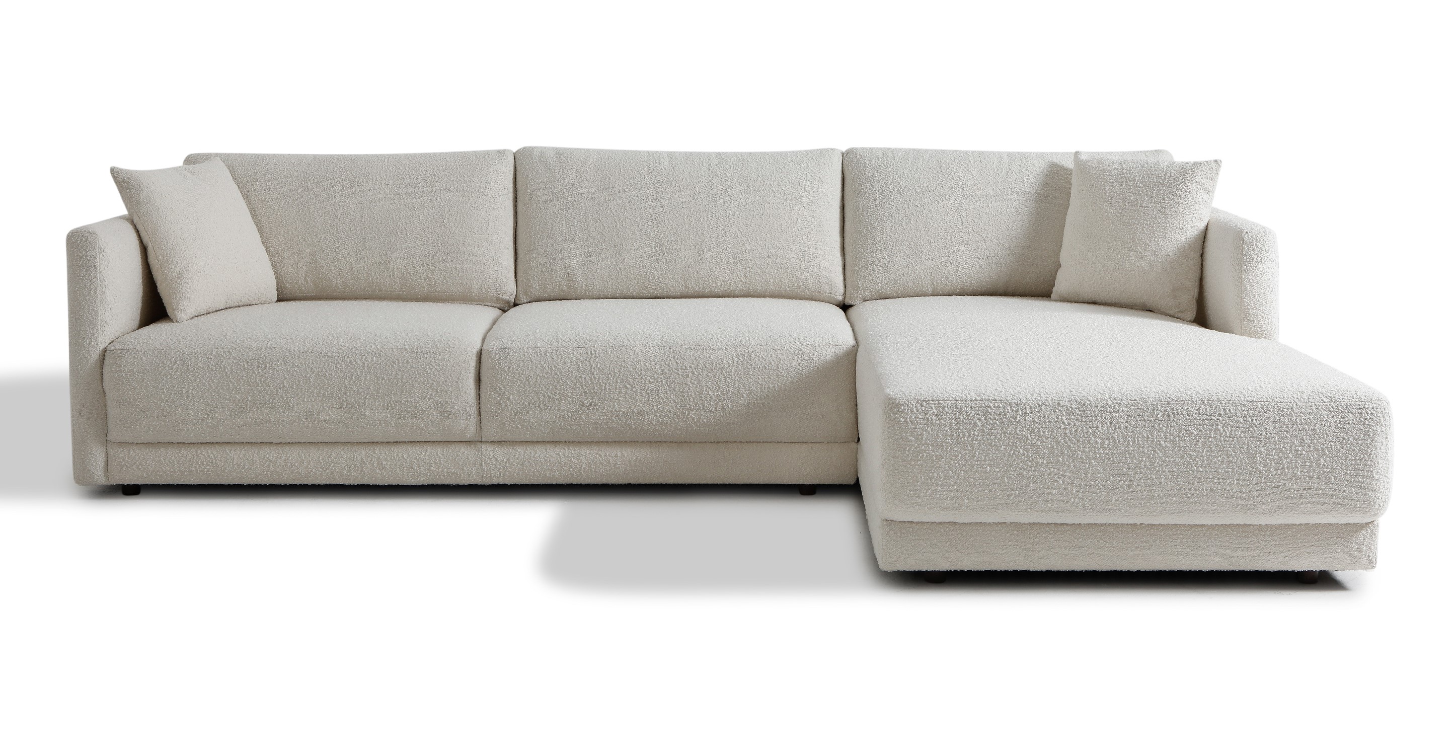 Kardiel Domus 115 Fabric Sofa Sectional Right, Blanc White Boucle