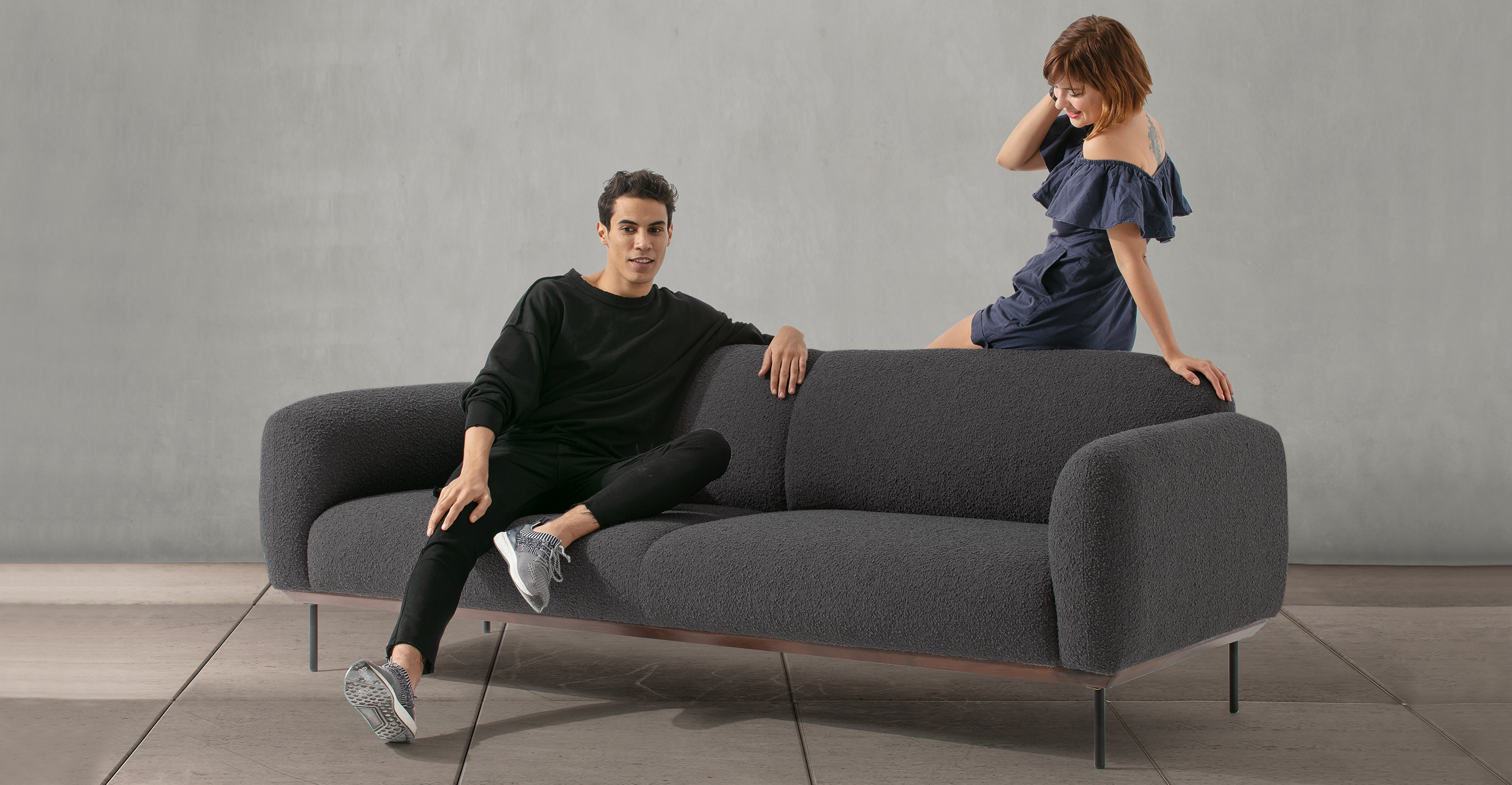 PUFF 4 seater fabric sofa By grado design