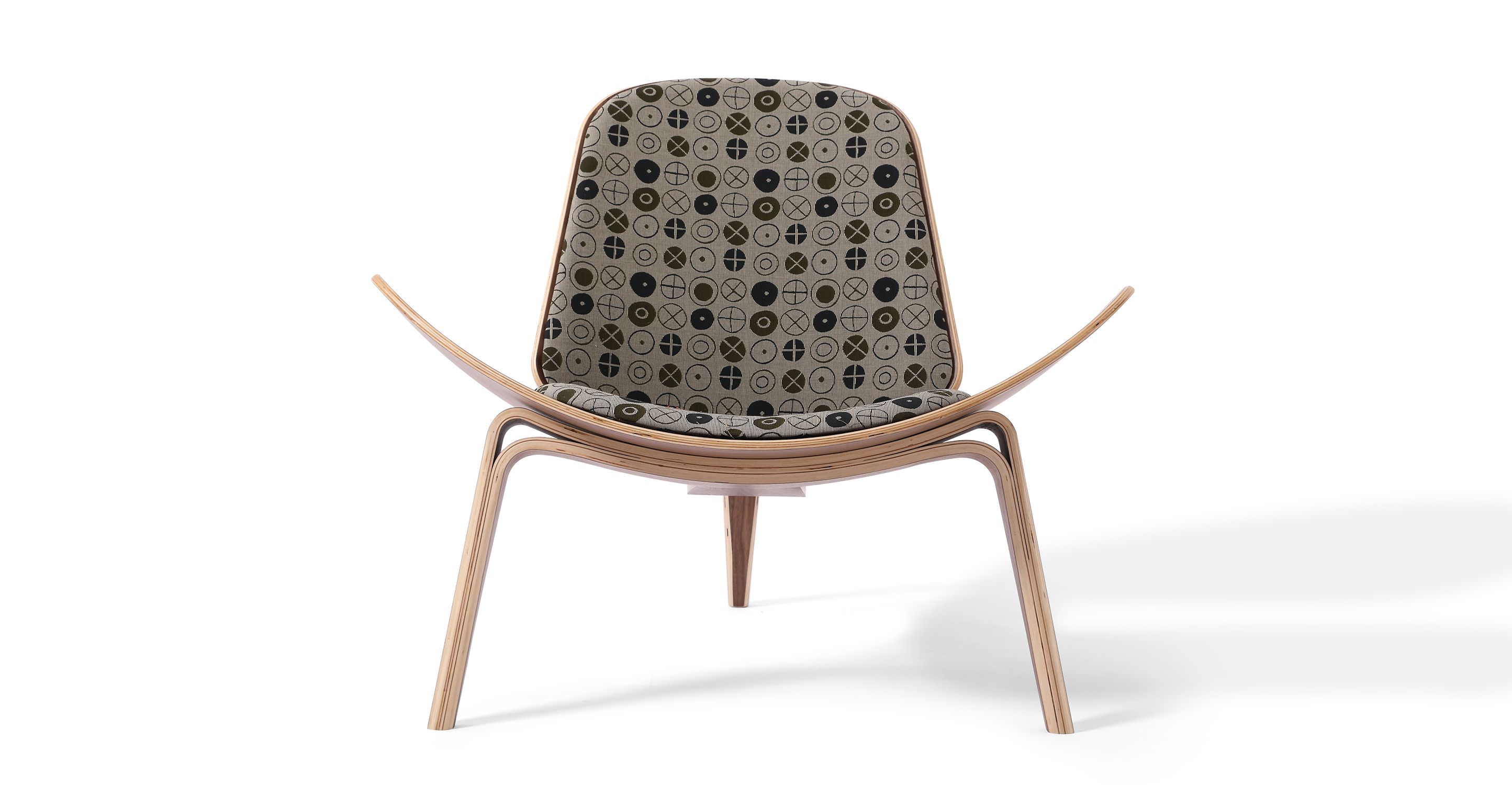 Tripod 36 Fabric Chair, Walnut/Circles Fatigue - Kardiel