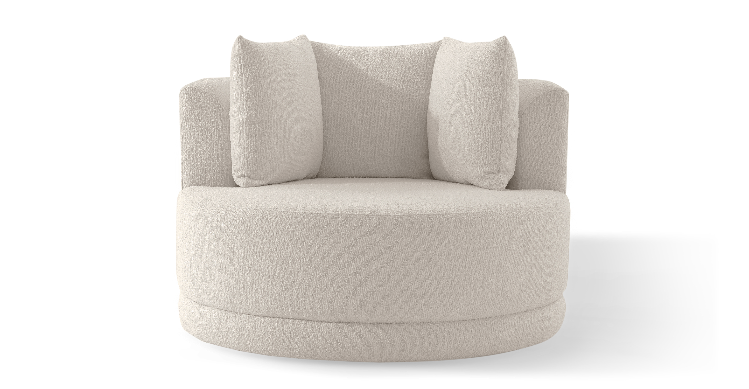 Domus 47 Fabric Barrel Chair, Blanc Boucle - Kardiel