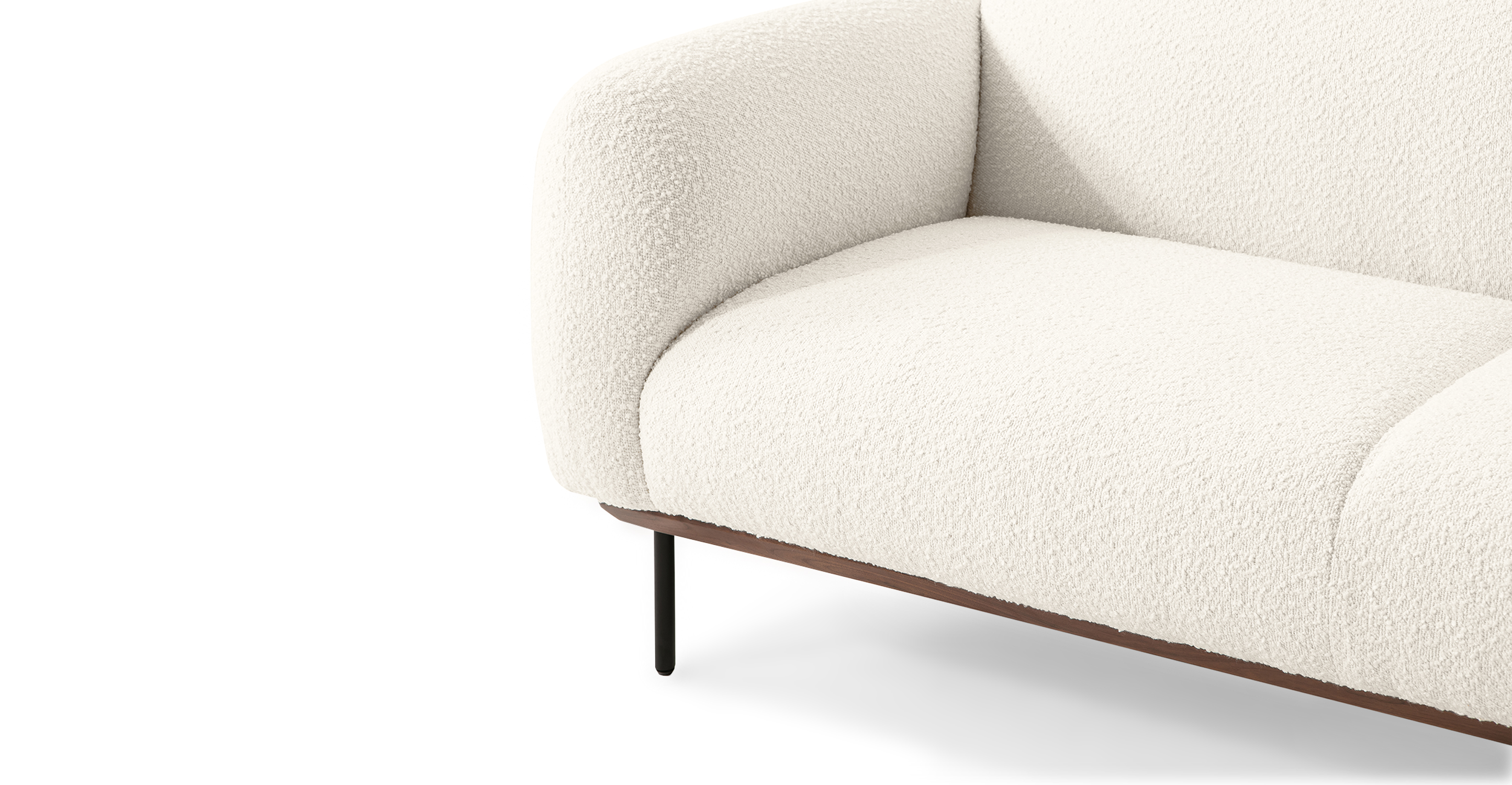 Puff 65 Fabric Sofa, Blanc Boucle - Kardiel