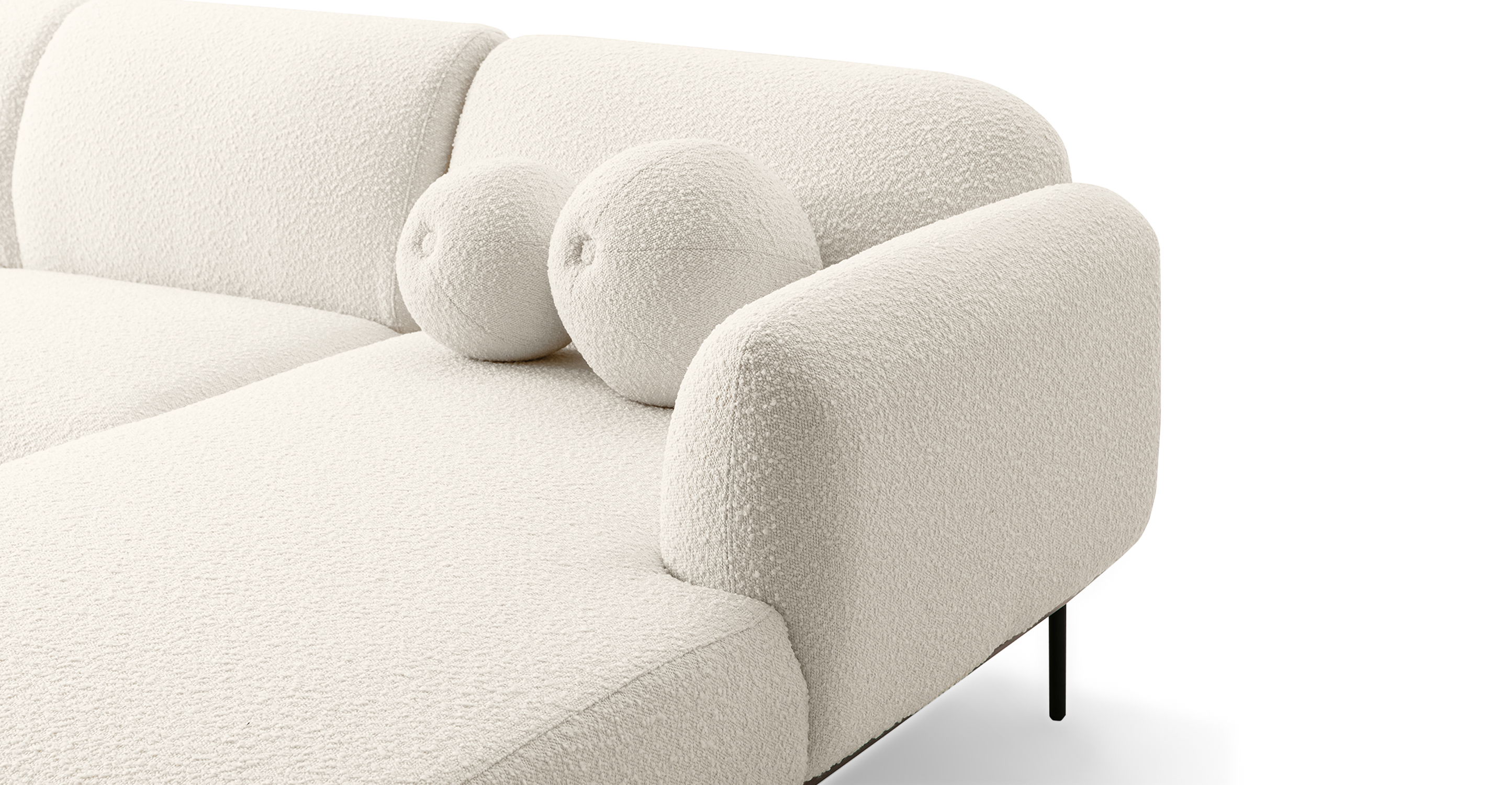 Puff 90 Fabric Sofa, Gris Boucle - Kardiel