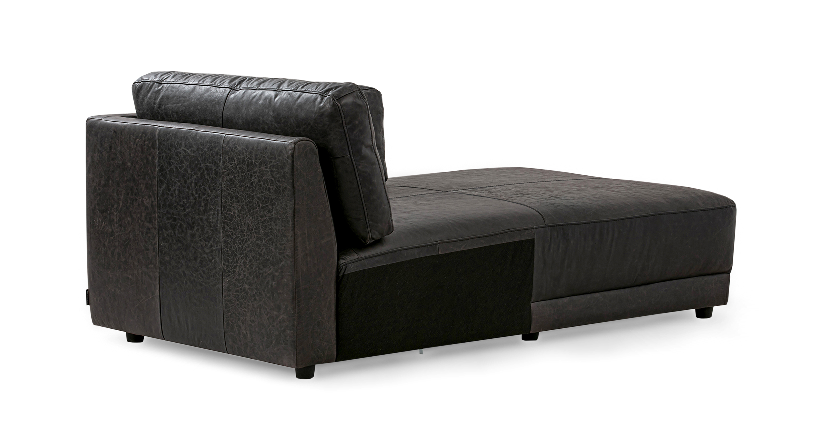 Ebony Domus 71 Leather Armless Sofa
