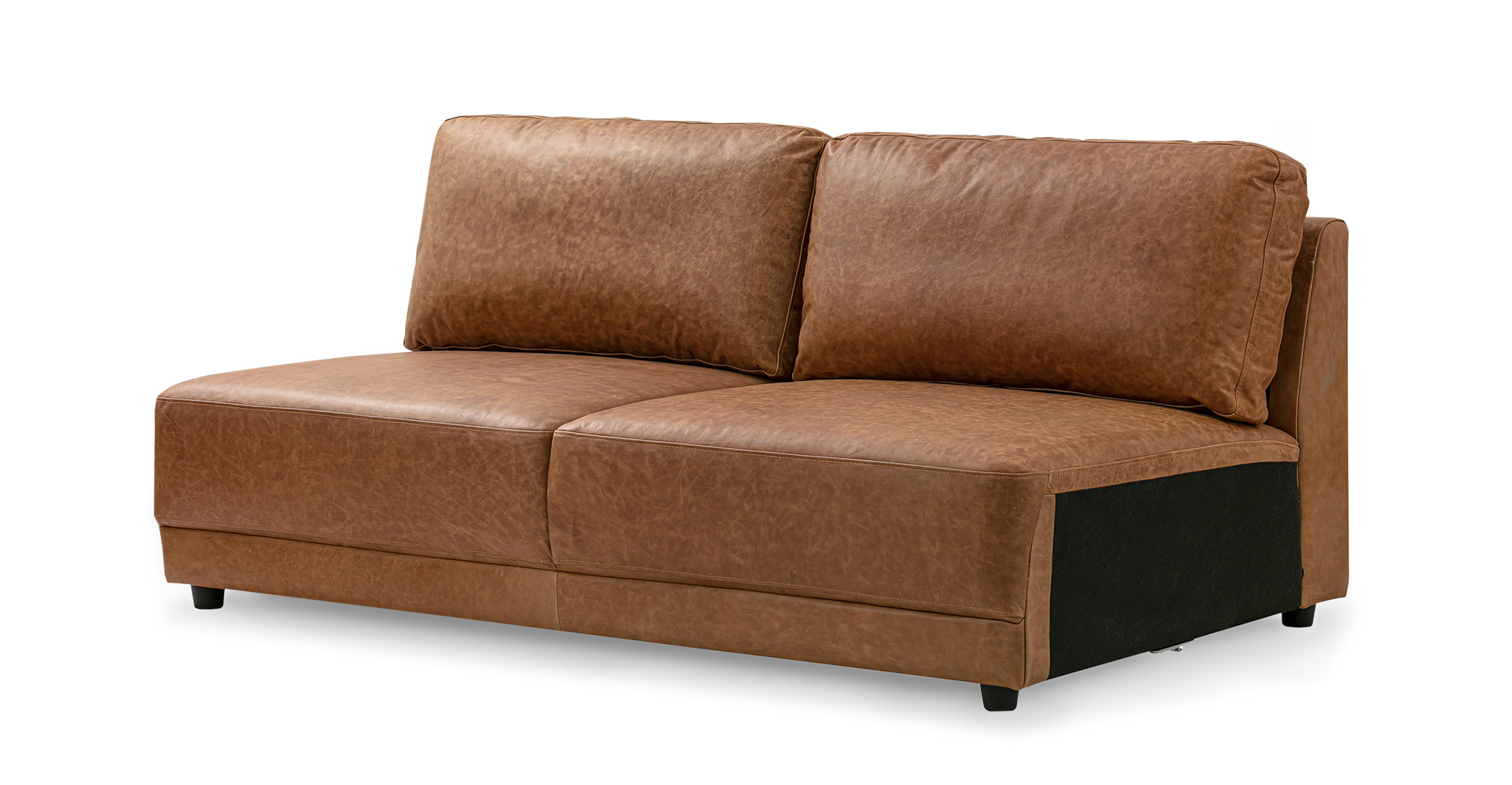 百好家 Light Luxury Minimalist Leather Sofa Small Apartment Living Room Chaise  Corner Leather Down Sofa Combination