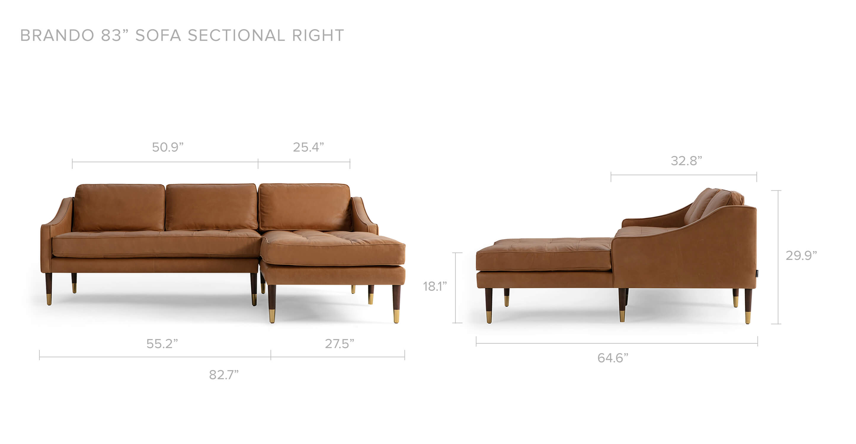 Overall Dimension Width 82.7" x Depth 64.6" x Height 29.9"