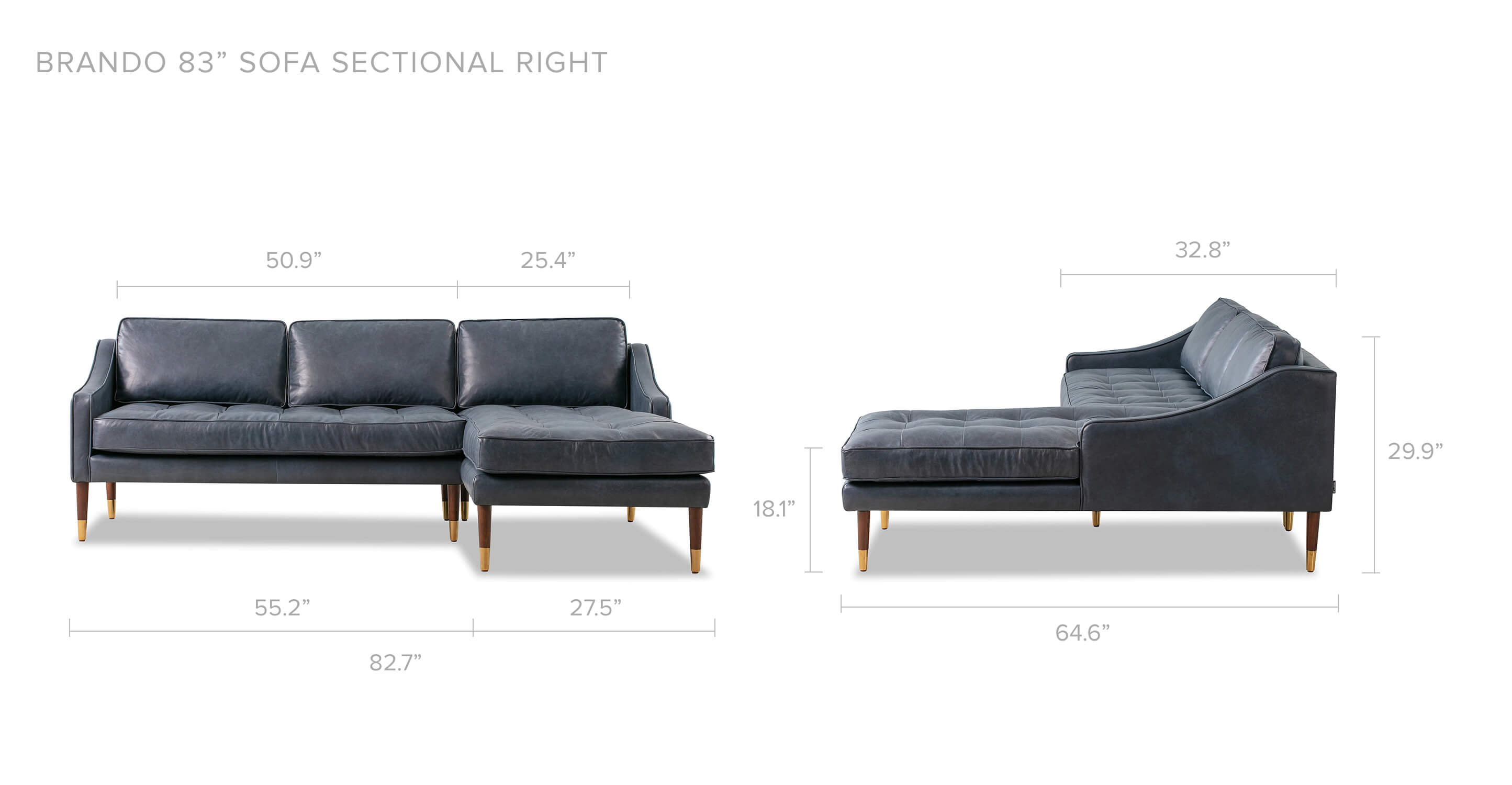 Overall Dimension Width 82.7" x Depth 64.6" x Height 29.9"