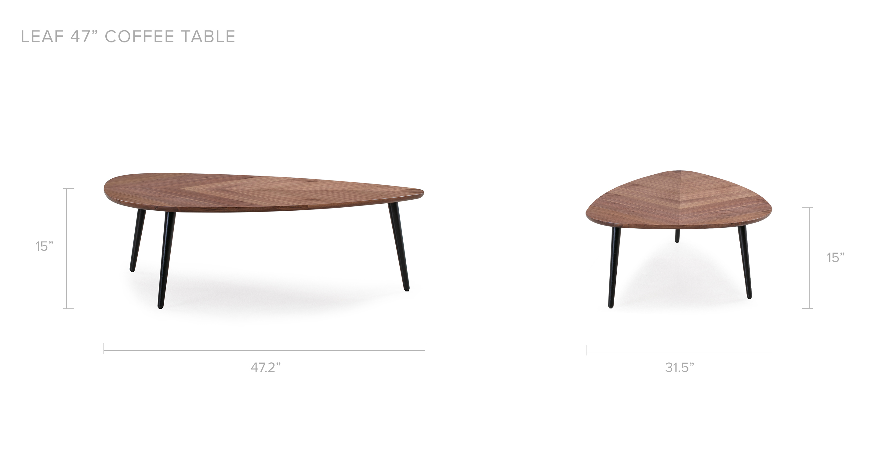 Leaf 47 Coffee Table, Walnut - Kardiel