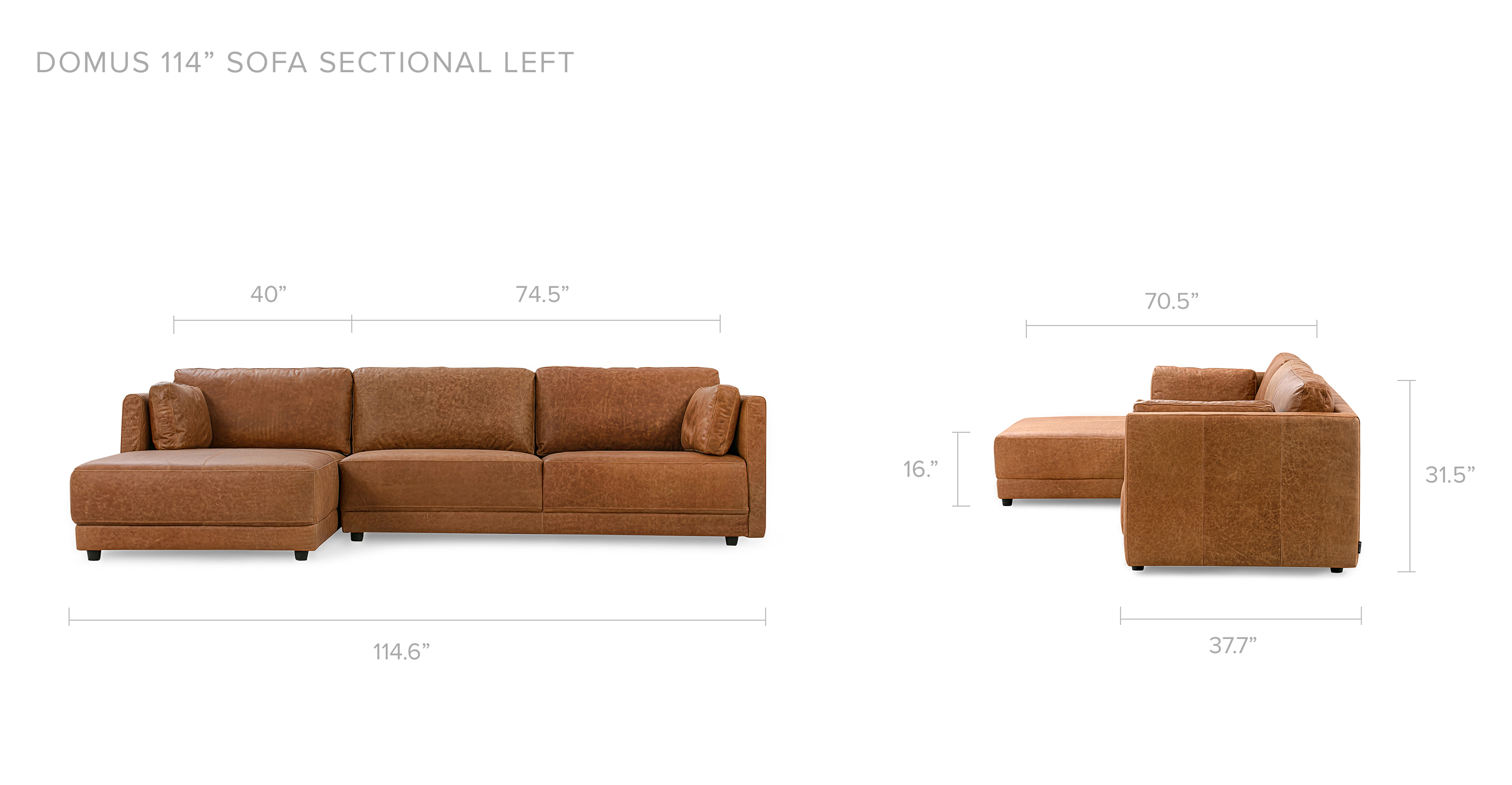 Overall Dimension Width 112.6" x Depth 70.1" x Height 31.5"