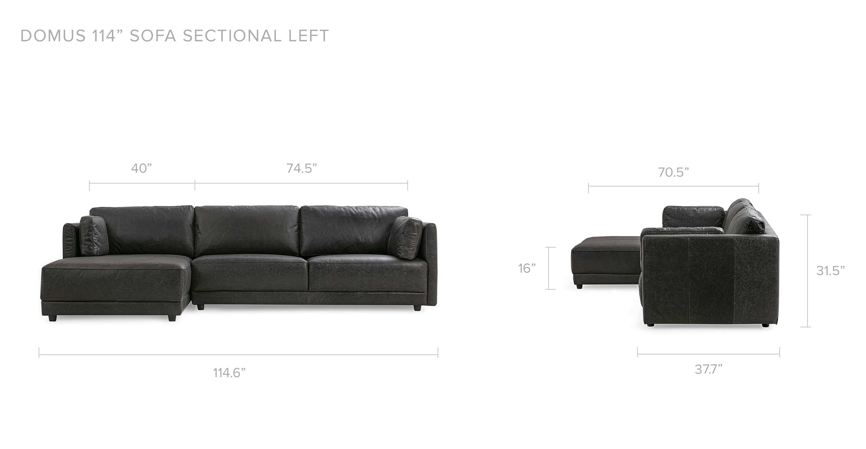 Overall Dimension Width 112.6" x Depth 70.1" x Height 31.5"