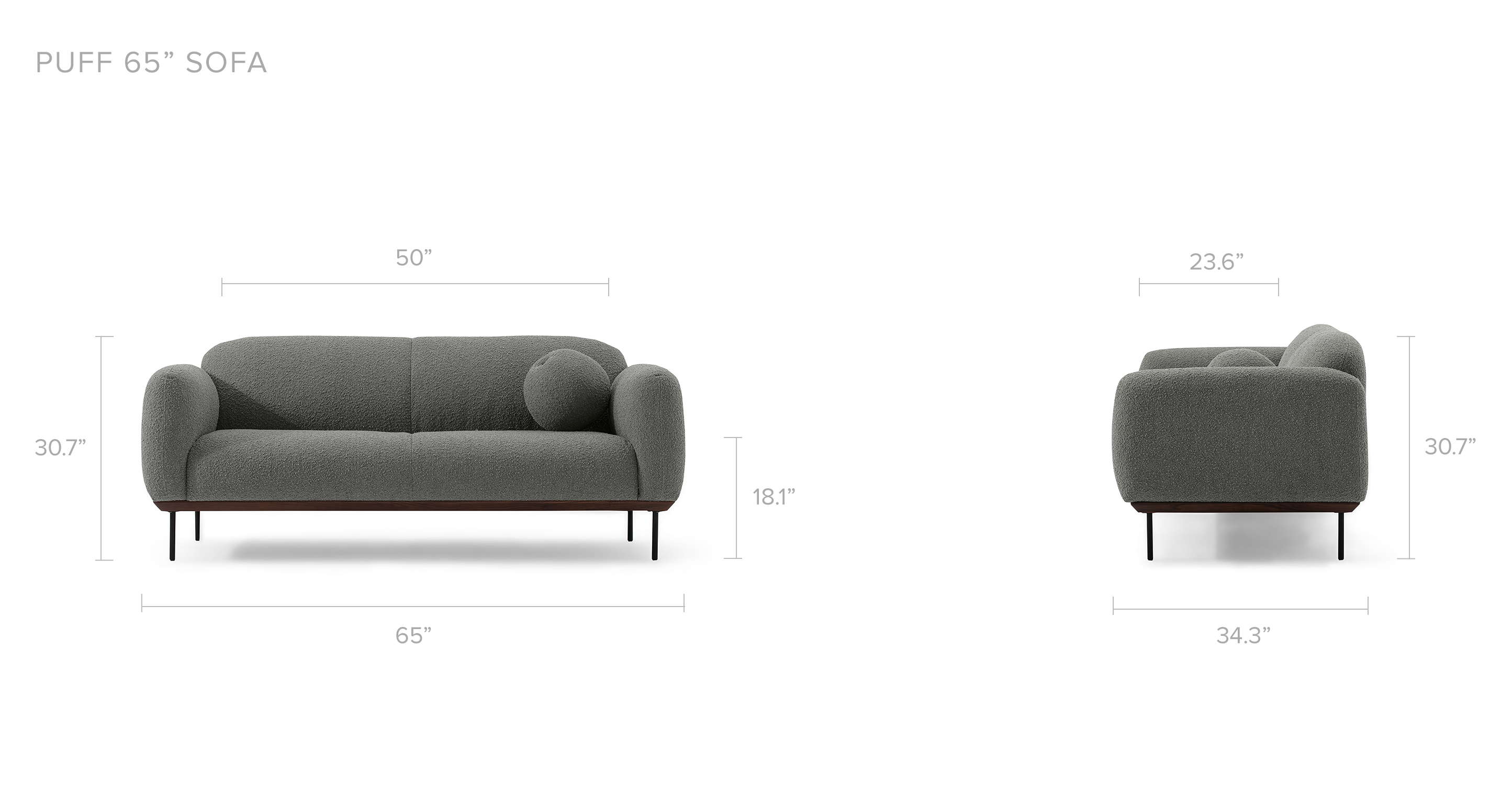 PUFF 4 seater fabric sofa By grado design