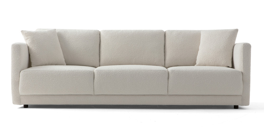 Puff 65 Fabric Sofa, Blanc Boucle