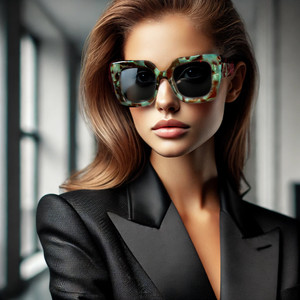 ★HANGLE EYEWEAR★ Round Geek Chic Sunglasses Black Green Hy Black Small Oval 90s Full Metal Steampunk Sunglasses with