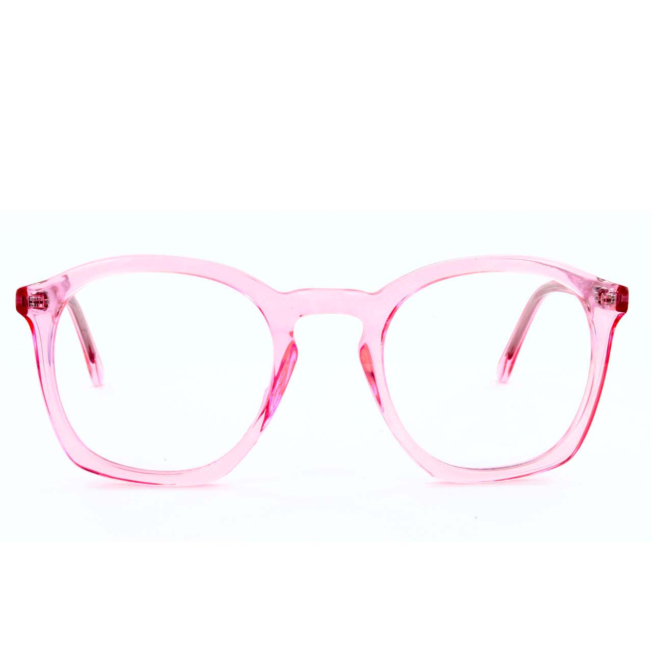 oversized pink glasses
