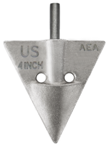 4-inch aluminum arrowhead earth anchor - anchor only