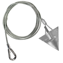 4-inch aluminum arrowhead anchor with 48-inch cable with thimble loop