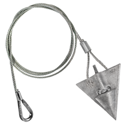 8AL-60TH: 8-inch aluminum arrowhead with 60-inch cable and thimble loop