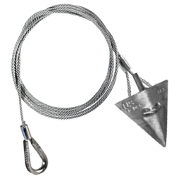 6AL-60TH-Mil MILITARY SPEC 6-inch aluminum arrowhead with 60-inch cable and thimble loop