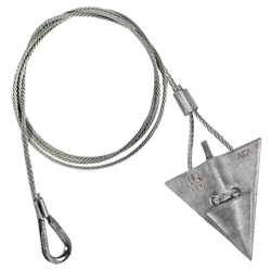 8AL-60TH-Mil: MILITARY SPEC 8-inch aluminum arrowhead with 60-inch cable and thimble loop
