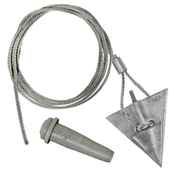 10AL-72QV: 10-inch aluminum arrowhead with 72-inch cable and Quickvise