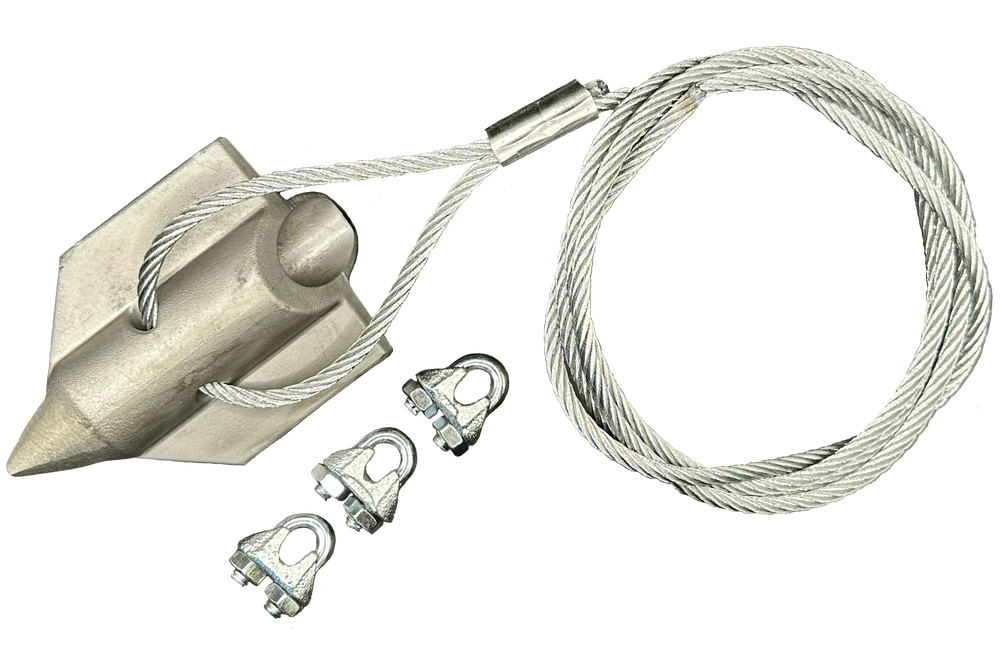 4ALB-60CC: 4-inch aluminum bullet with 60-inch cable and cable clamps
