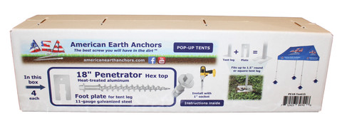 A White boxed kit of tent anchors for pop-ups and Canopies