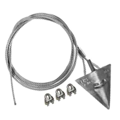 6AL-60CC-Mil: MILITARY SPEC 6-inch aluminum arrowhead with 60-inch cable and cable clamps