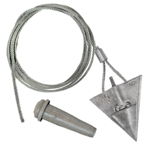 10AL-72QV: 10-inch aluminum arrowhead with 72-inch cable and Quickvise