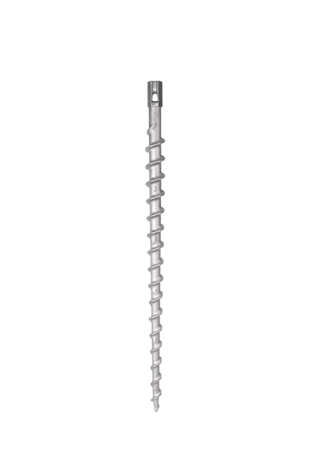 46-inch aluminum screw anchor with 2-inch hex head and slot for guy wires