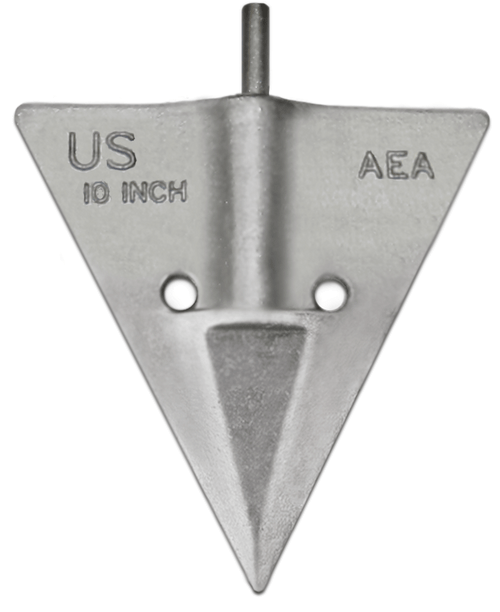(10AL) 10-inch aluminum arrowhead anchor - No cable
