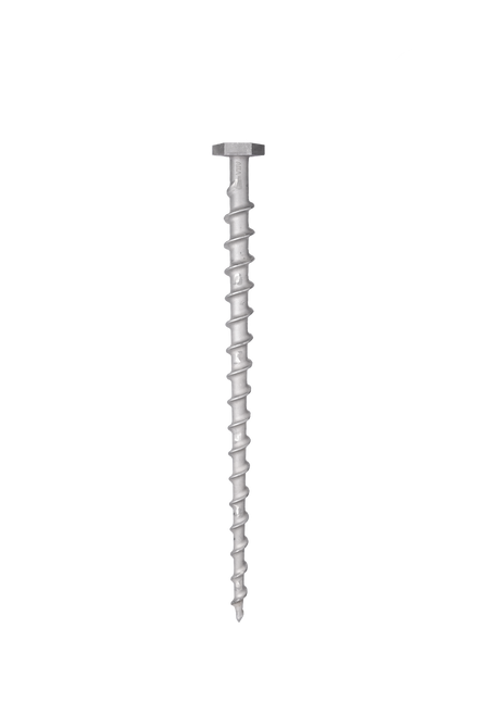 46-inch aluminum screw anchor with flat top and 3.5-inch hex head
