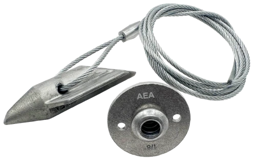 3ALB-60QV-B10: 3-inch aluminum bullet with 60-inch cable and Quickvise - Set of 10 plus drive rod