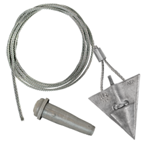 10AL-72QV: 10-inch aluminum arrowhead with 72-inch cable and Quickvise