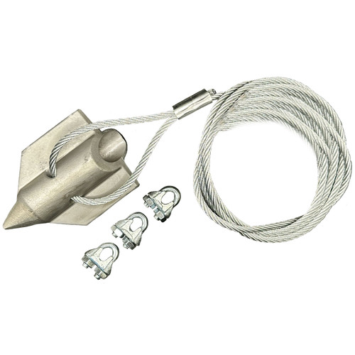 4ALB-120CC: 4-inch aluminum bullet with 120-inch cable and cable clamps