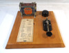 Vintage 1930s Speed-X Morse Code Practice Set with straight key, sounder/buzzer, mounted on wood base. Includes original Eveready No. 771 4½V "C" battery (dated 10/23/31) and Bud Radio International Morse Code chart. Great display piece for ham radio collectors!
