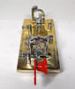 NOS Vibroplex Original Presentation gold base Morse bug, serial 105376, original Mobile AL box. Minor side corrosion from storage. Classic CW key, jeweled movement, red paddles. Ready for the collector or operator.
