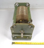 Vintage Gates Radio 938-0505-001 roller inductor, approx 19.5 μH. High-quality surplus RF variable coil for transmitters, antenna tuners & matching networks. Solid construction, ready for restoration or use