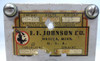 EF Johnson 50-150 dual-section air variable capacitor: 50-150 pF per section, 7500V, 0.125" gap, 1/4" shaft. Vintage high-voltage RF part for ham radio transmitters & tuners. Made in USA, Waseca MN.