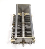EF Johnson 153-508-4 Dual Section Air Variable Capacitor – 18-57 pF per section. Genuine E.F. Johnson Co. Type D-style dual air variable ideal for ham radio transmitters, amplifiers, and antenna tuners. Rugged aluminum frame with steatite insulation and high-Q RF performance. Dimensions approx. 7⅜″ L × 4⅜″ W × 4¼″ H. Clean used condition. Perfect for vintage restoration or homebrew RF projects. Nationwide Radio & Eq. Sales.