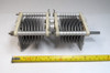 Genuine E.F. Johnson 154-505-4 dual-section air variable capacitor. Each section approximately 12-105 pF (catalog 10-99 pF), 0.075″ plate spacing, 2200 V peak rating. Compact Type E design with steatite insulation, aluminum plates, and ¼″ shaft. Ideal for ham radio, antenna tuners, amplifiers, transmitters, and RF projects. Dimensions approx. 7½″ L × 2⅝″ W × 2⅝″ H. Classic Waseca, MN quality. Clean used condition. Perfect for restoration or new builds needing reliable dual air-variable capacitance.