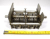 Vintage 4-section air variable capacitor marked W 5225 / 5208-2. Capacitance ranges: 14–265 pF, 10–134 pF, 12–265 pF, and 12–136 pF. Features 1/64-inch plate spacing, 3/8-inch shaft, and sturdy metal frame. Measures approximately 6¼" long × 3¼" wide × 2¾" high. Approximately 1000 V peak rating based on air gap. Excellent for classic radio restoration, multi-band HF receivers, TRF projects, or experimental RF work. Multiple stator terminals allow flexible section use. Quality used multi-gang variable capacitor perfect for boat-anchor builders and collectors.