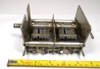 Vintage 4-section air variable capacitor marked W 5225 / 5208-2. Capacitance ranges: 14–265 pF, 10–134 pF, 12–265 pF, and 12–136 pF. Features 1/64-inch plate spacing, 3/8-inch shaft, and sturdy metal frame. Measures approximately 6¼" long × 3¼" wide × 2¾" high. Approximately 1000 V peak rating based on air gap. Excellent for classic radio restoration, multi-band HF receivers, TRF projects, or experimental RF work. Multiple stator terminals allow flexible section use. Quality used multi-gang variable capacitor perfect for boat-anchor builders and collectors.